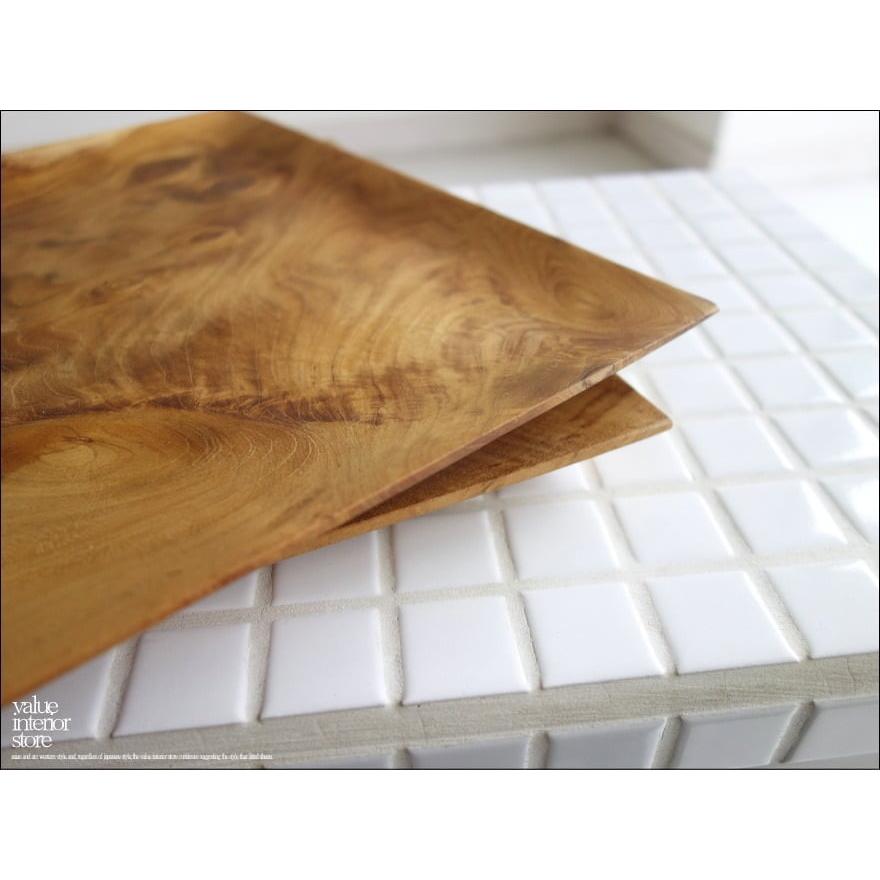 チーク材 スクエアプレートW25 木皿 平皿 パスタプレート 木の皿 和食器 ディナープレート 洋食器 ナチュラル 無垢 手作り 銘木 25x25cm |  | 02