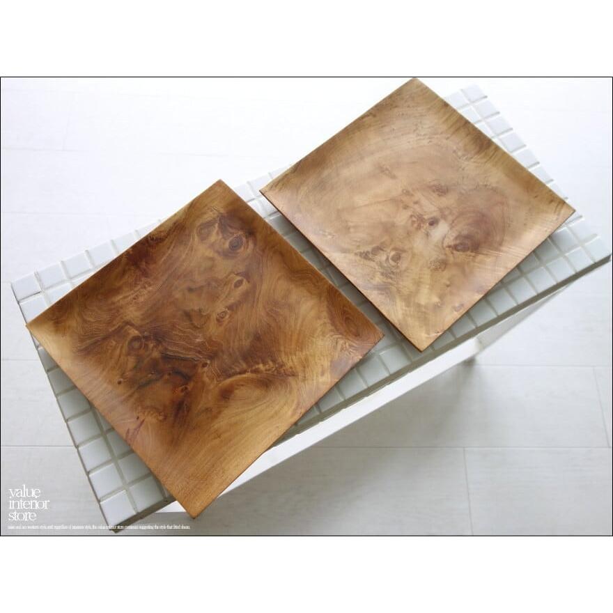 チーク材 スクエアプレートW25 木皿 平皿 パスタプレート 木の皿 和食器 ディナープレート 洋食器 ナチュラル 無垢 手作り 銘木 25x25cm |  | 06