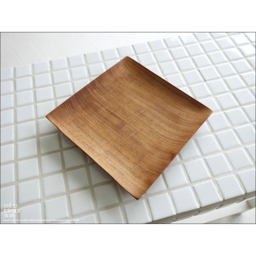 チークプレート角15cm 木皿 寿司皿 平皿 小皿 ディッシュ 総無垢 チーク材 ナチュラル ウッドディッシュ 木製皿 トレイ 和食器 天然木 | 