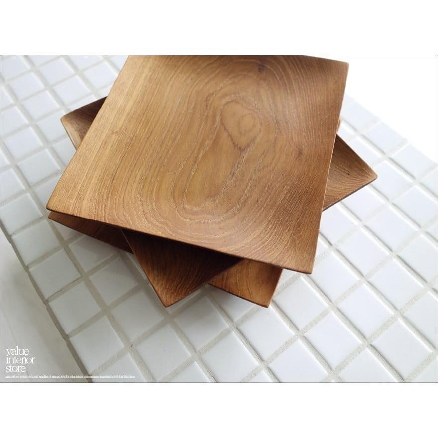 チークプレート角15cm 木皿 寿司皿 平皿 小皿 ディッシュ 総無垢 チーク材 ナチュラル ウッドディッシュ 木製皿 トレイ 和食器 天然木 |  | 01