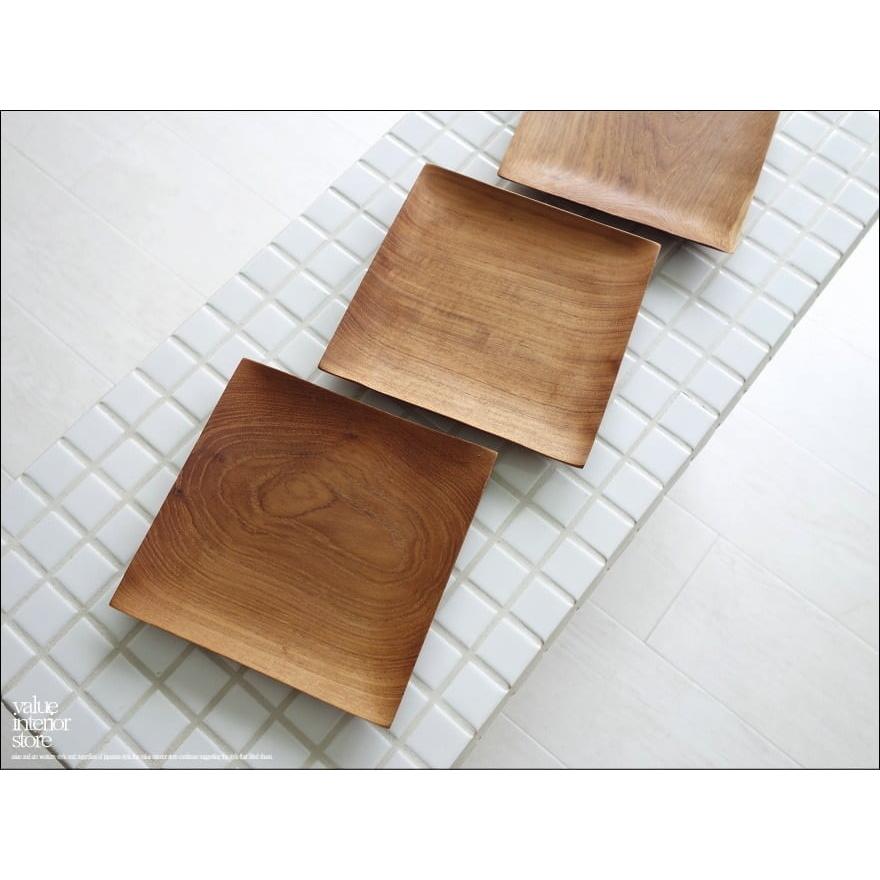 チークプレート角15cm 木皿 寿司皿 平皿 小皿 ディッシュ 総無垢 チーク材 ナチュラル ウッドディッシュ 木製皿 トレイ 和食器 天然木 |  | 02