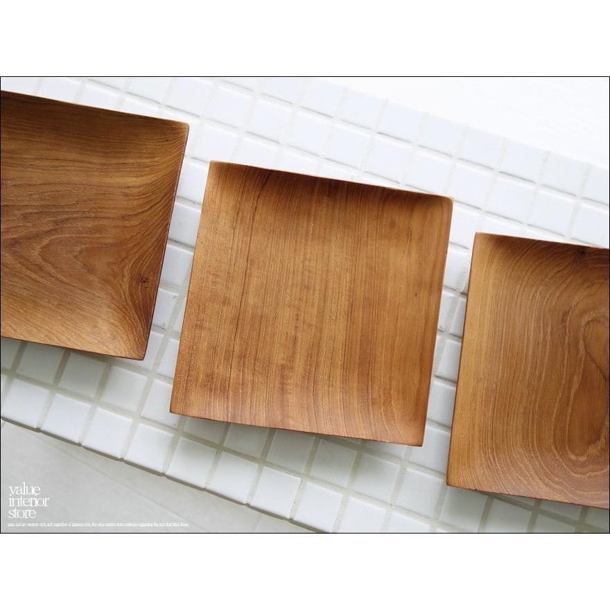 チークプレート角15cm 木皿 寿司皿 平皿 小皿 ディッシュ 総無垢 チーク材 ナチュラル ウッドディッシュ 木製皿 トレイ 和食器 天然木 |  | 04