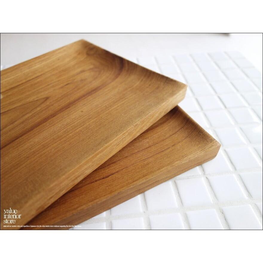 チーク無垢材 ハンドルプレート角Lsize 木皿 ディッシュ ランチプレート 中皿 ナチュラル ウッドディッシュ 木製皿 手作り トレイ 天然木 |  | 02