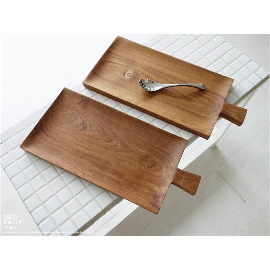 チーク無垢材 ハンドルプレート角Lsize 木皿 ディッシュ ランチプレート 中皿 ナチュラル ウッドディッシュ 木製皿 手作り トレイ 天然木 |  | 03