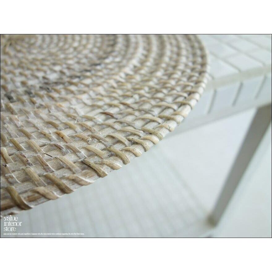 ラタン ランチョンマットWW 手編みマット 敷物 テーブルウェア 円形 籐 キッチン雑貨 ナチュラルホワイト ハンドメイド 自然素材 Φ35cm |  | 01
