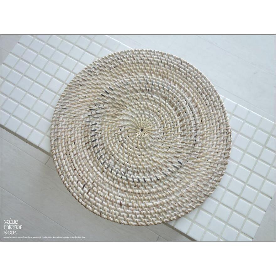 ラタン ランチョンマットWW 手編みマット 敷物 テーブルウェア 円形 籐 キッチン雑貨 ナチュラルホワイト ハンドメイド 自然素材 Φ35cm |  | 04
