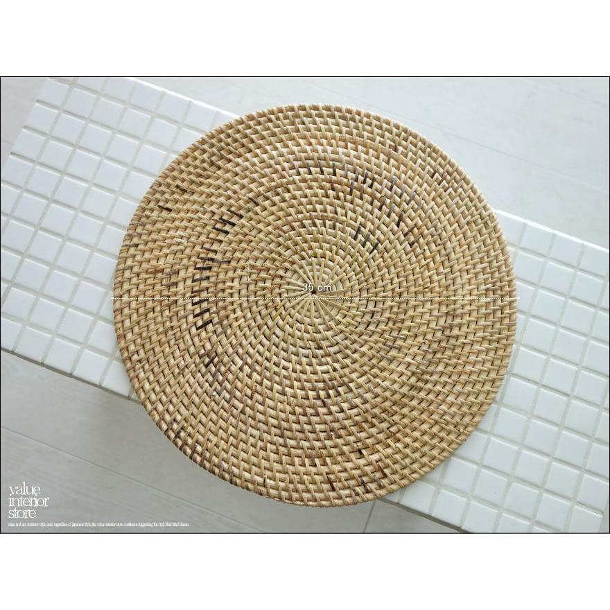 ラタン ランチョンマットNA 手編みマット 敷物 テーブルウェア 円形 籐 キッチン雑貨 ナチュラル  プレイスマット 自然素材 Φ35cm |  | 04