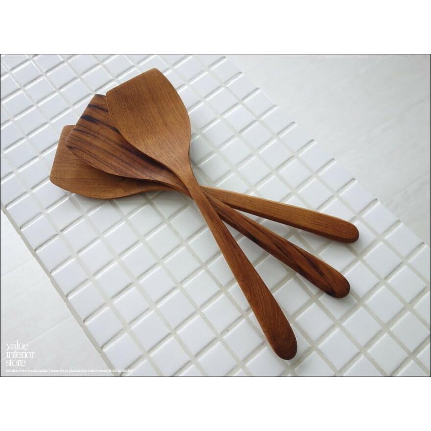 チーク無垢材フライ返し へら ヘラ キッチンツール ナチュラル 木製 調理器具 手作り 銘木 本チーク 天然木 自然素材 天然素材 長さ約29c |  | 02