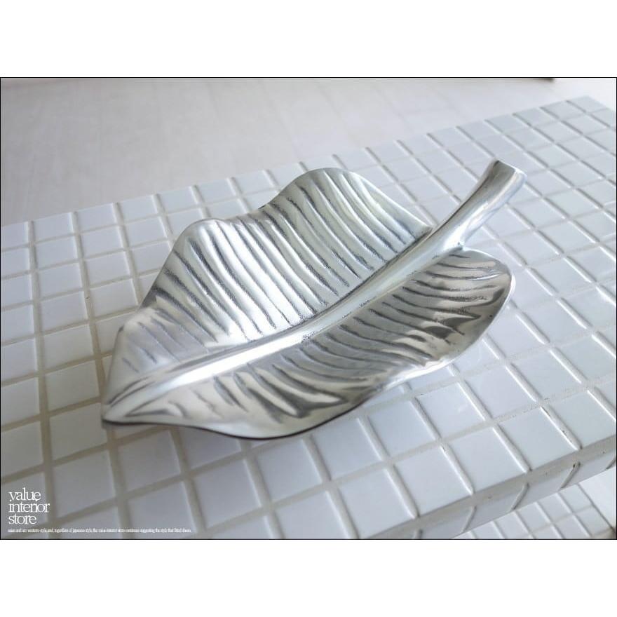 バナナリーフトレイ28cm ステンレス製 ボウル 盛皿 小皿 トレー ボウル 小物入れ トレイ 新品 モダン / Size : 28 × 14.5 × 4.5cm | 