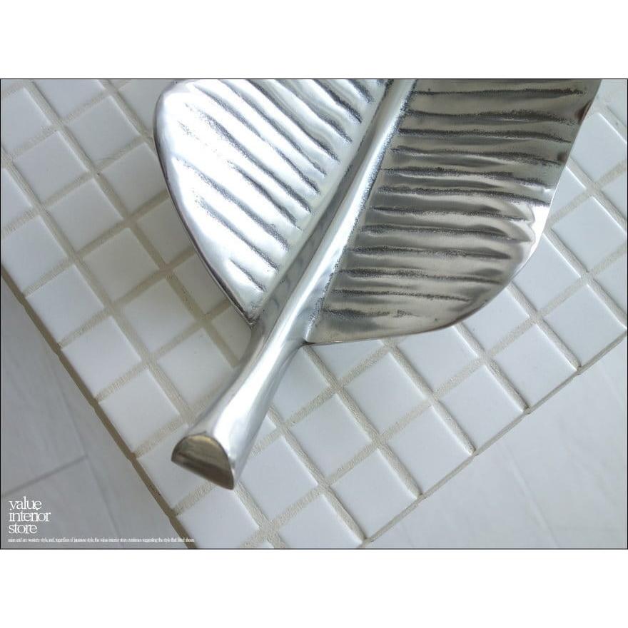 バナナリーフトレイ28cm ステンレス製 ボウル 盛皿 小皿 トレー ボウル 小物入れ トレイ 新品 モダン / Size : 28 × 14.5 × 4.5cm |  | 03