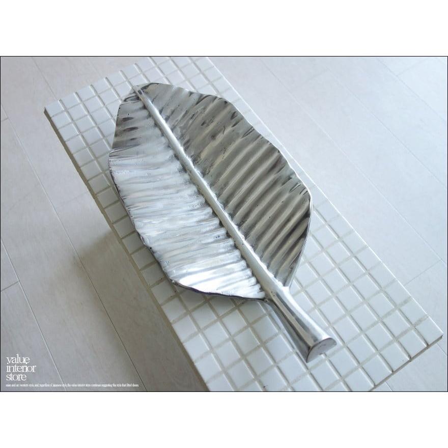 バナナリーフトレイ ステンレス フルーツボウル 大型果物トレー ボウル 小物入れ 新品 モダン / Size : 45.5 × 21.5 × 6.5cm |  | 04
