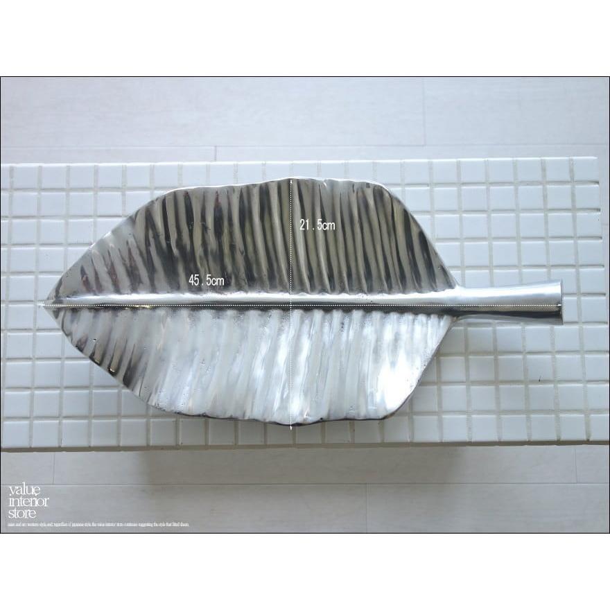 バナナリーフトレイ ステンレス フルーツボウル 大型果物トレー ボウル 小物入れ 新品 モダン / Size : 45.5 × 21.5 × 6.5cm |  | 06