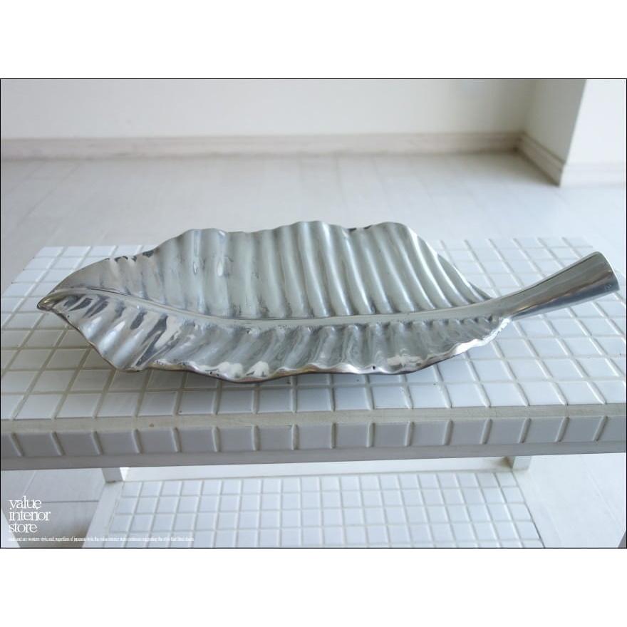 バナナリーフトレイ ステンレス フルーツボウル 大型果物トレー ボウル 小物入れ 新品 モダン / Size : 45.5 × 21.5 × 6.5cm |  | 07
