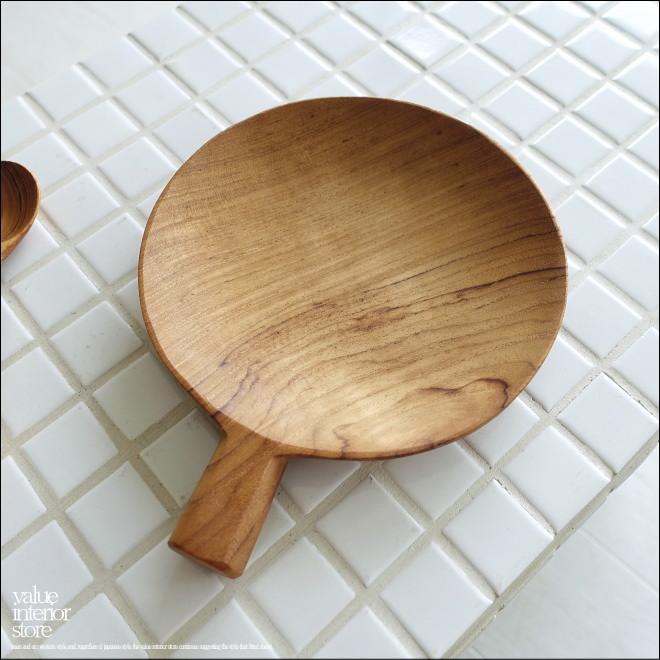 チーク無垢材 ハンドルプレート丸S 小皿 木のお皿 お皿 ソーサー 木製プレート アウトドア食器 取り皿 木製食器 手作り | 