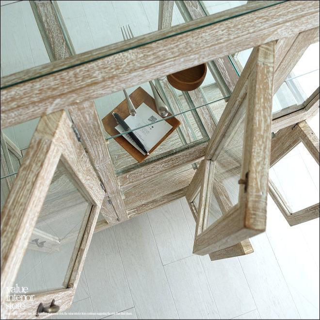 チーク無垢材 ガラスパンケース6枚扉WW ショーケース 陳列棚