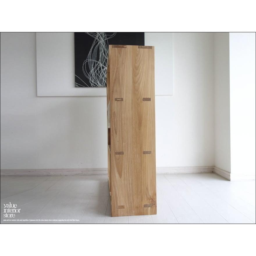 チーク総無垢 シェルフ引出二杯N 本棚 収納棚 ナチュラル 飾り棚 書棚 リビングシェルフ シンプル 間仕切り 無垢材家具 送料無料 |  | 03