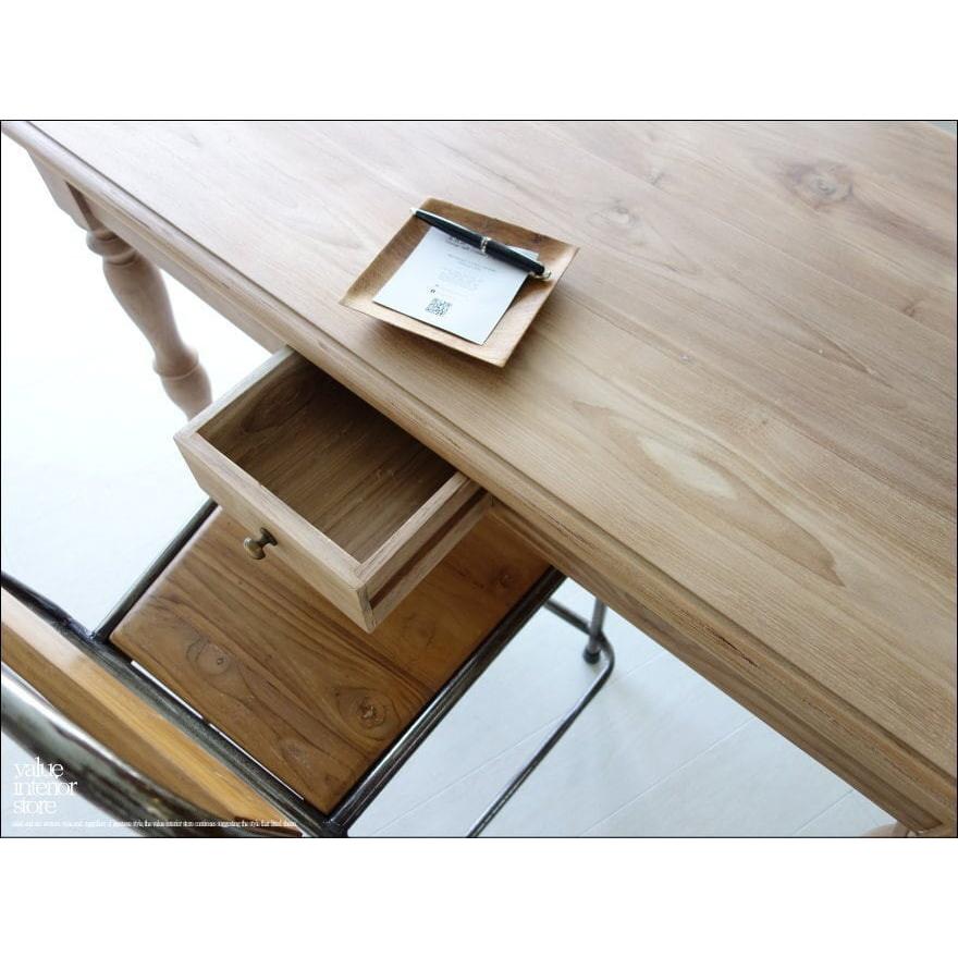 チーク無垢材 デスクReproN 机 テーブル パソコンデスク カウンターデスク ナチュラル 什器 無垢材家具 120cm 送料無料 世界三大銘木 |  | 05