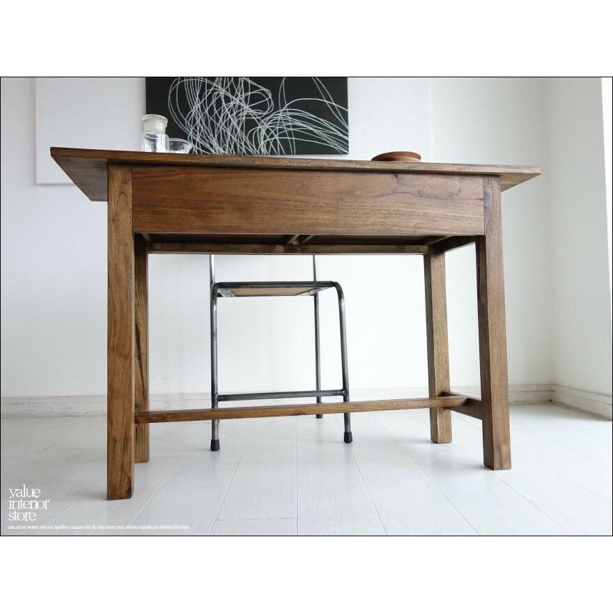 チーク総無垢材 デスク2drW 机 パソコンデスク 学校机 作業台 手作り ナチュラル 木製 什器 無垢 銘木家具 真鍮取っ手 W110cm |  | 04