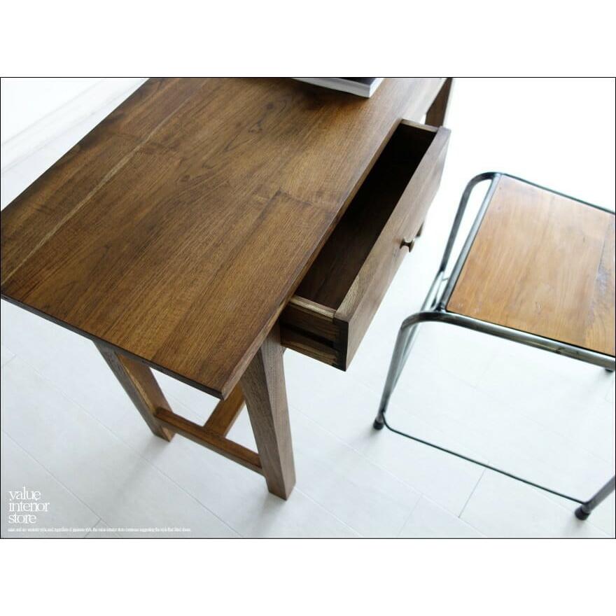 チーク総無垢材 デスク2drW 机 パソコンデスク 学校机 作業台 手作り ナチュラル 木製 什器 無垢 銘木家具 真鍮取っ手 W110cm |  | 07