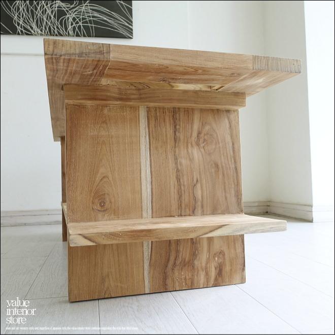 チーク無垢材　ガラスダイニングテーブル チーク総無垢 センターテーブル囲みN ガラステーブル 座卓