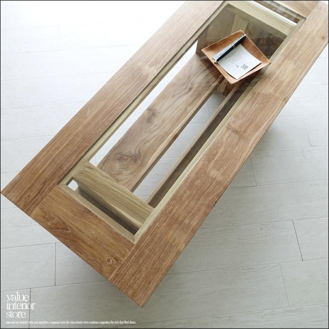 チーク総無垢 センターテーブル囲みN ガラステーブル 座卓 リビングテーブル シンプル 和 無垢材家具 三大銘木 W110cm x 45cm |  | 06