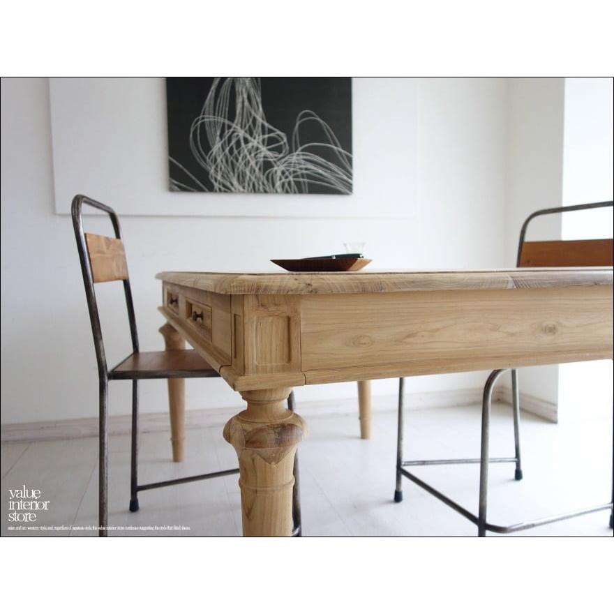 チーク総無垢 ダイニングテーブルREA 食卓テーブル デスク 手作り 机 シンプル 新品 ナチュラル 送料無料 世界三大銘木 W150×D90cm |  | 04