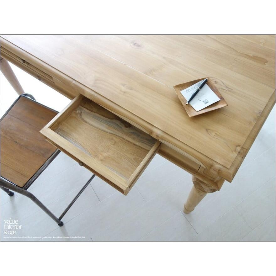 チーク総無垢 ダイニングテーブルREA 食卓テーブル デスク 手作り 机 シンプル 新品 ナチュラル 送料無料 世界三大銘木 W150×D90cm |  | 07