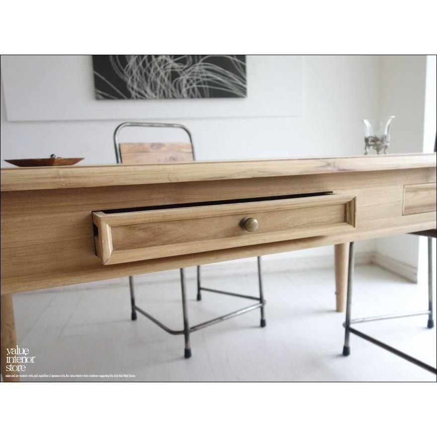 チーク総無垢 ダイニングテーブルREA 食卓テーブル デスク 手作り 机 シンプル 新品 ナチュラル 送料無料 世界三大銘木 W150×D90cm |  | 09