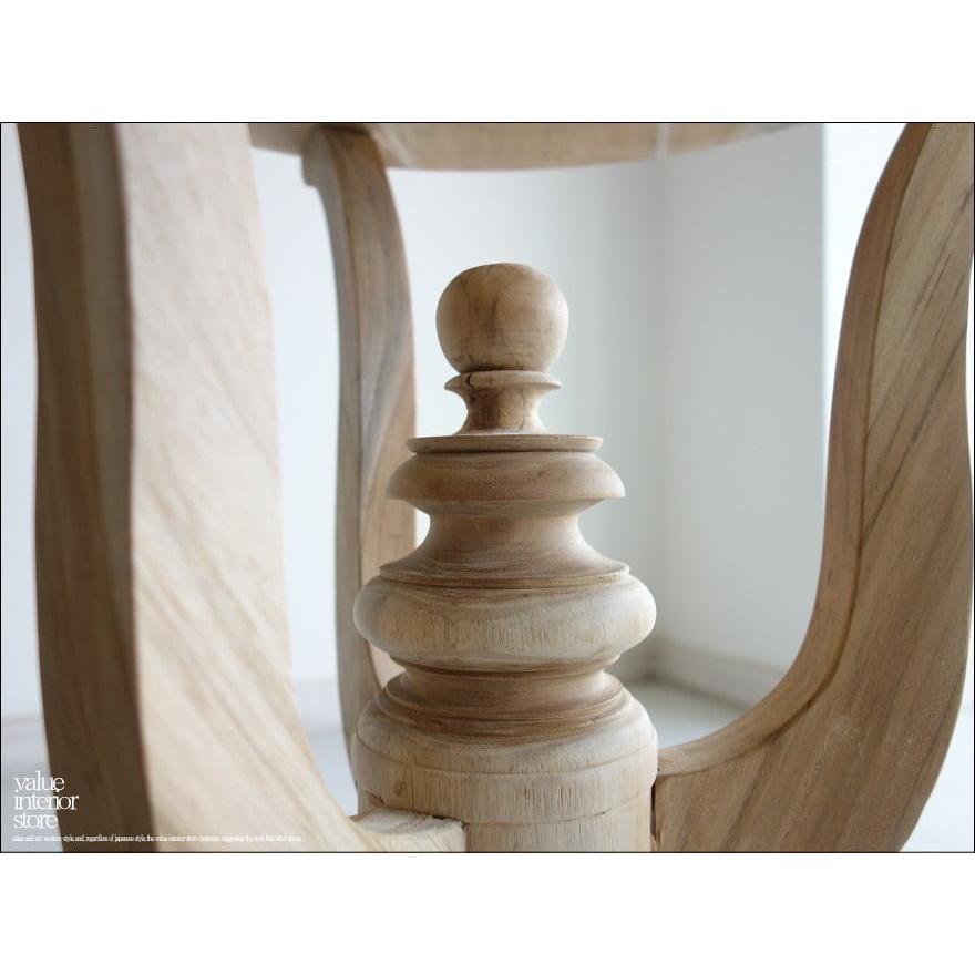 チーク総無垢材 サイドテーブルAN カフェテーブル 机 コーヒーテーブル 円形 新品 ナチュラル 素朴天然素材 総無垢 銘木家具 送料無料 |  | 02