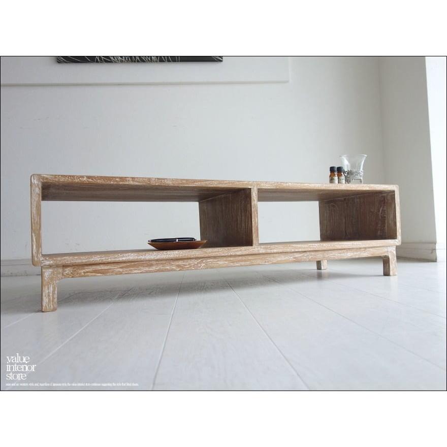 チーク無垢材 テレビ台WW110 ローボード 新品 テレビボード シャビー シンプル 無垢材家具 天然木 銘木家具 素朴 世界三大銘木 | 
