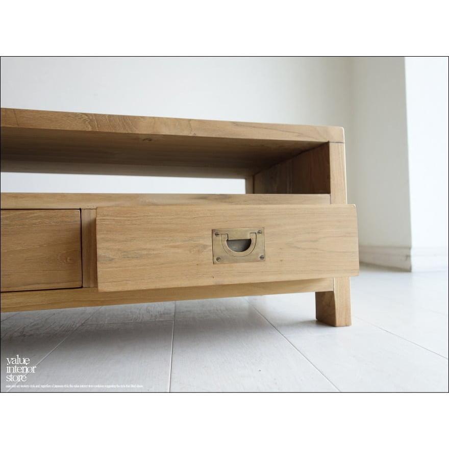 無垢材 テレビ台4drN テレビボード ナチュラル ローボード AVボード チーク材 TVボード 和 真鍮金物 世界三大銘木 新品 幅145cm |  | 02