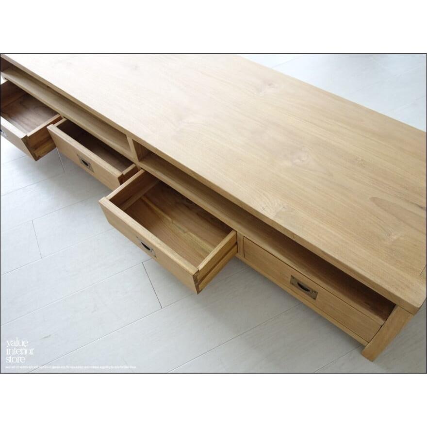 無垢材 テレビ台4drN テレビボード ナチュラル ローボード AVボード チーク材 TVボード 和 真鍮金物 世界三大銘木 新品 幅145cm |  | 04