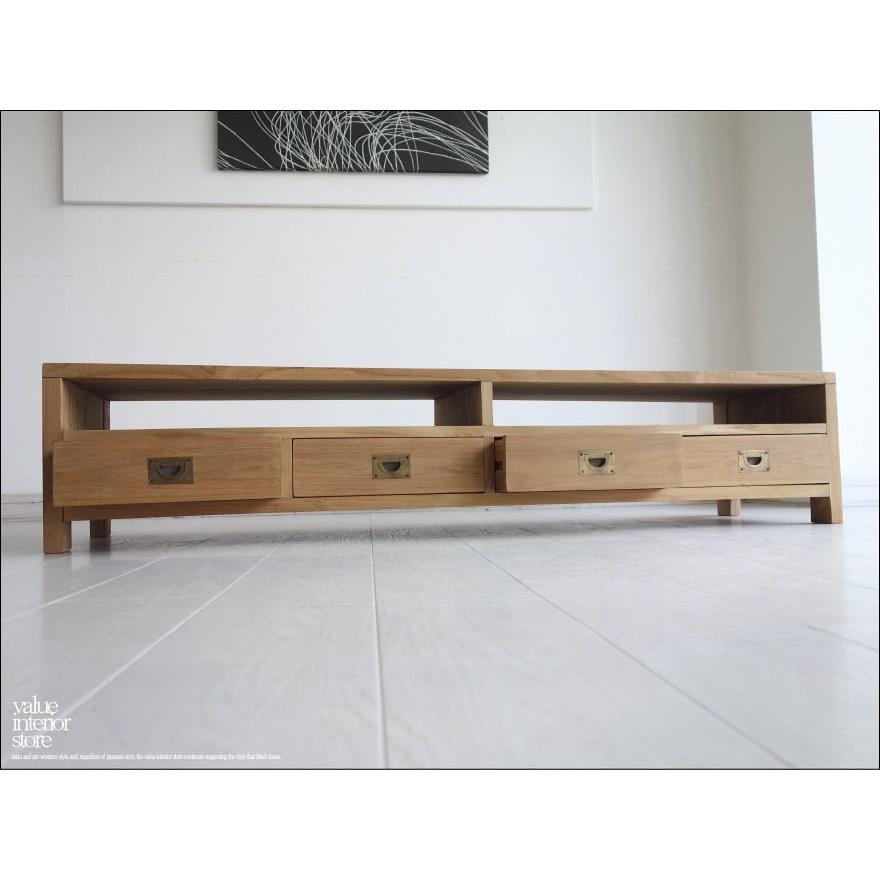 無垢材 テレビ台4drN テレビボード ナチュラル ローボード AVボード チーク材 TVボード 和 真鍮金物 世界三大銘木 新品 幅145cm |  | 08