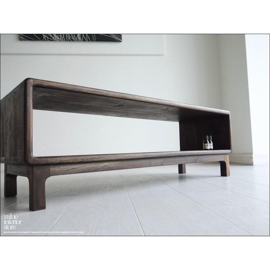 無垢 テレビ台WMF ローボード テレビボード 無垢材家具 TVボード シンプル チーク材 シンプル 銘木 天然木 素朴 和 新品 幅90cm | 