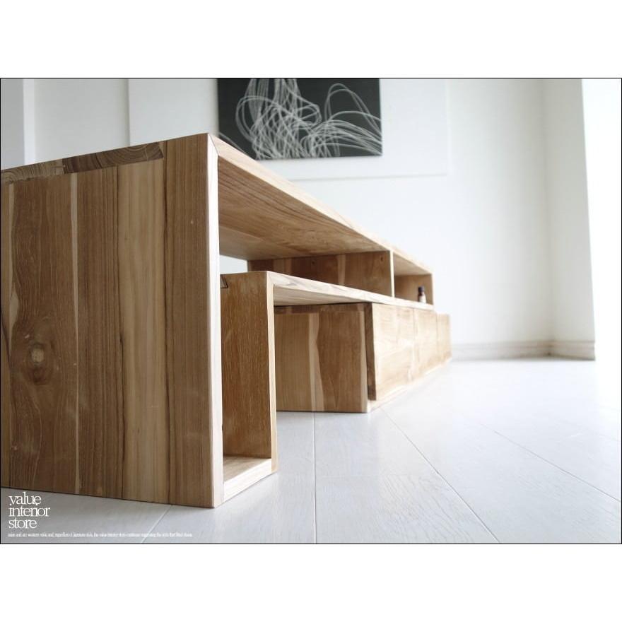 チーク無垢材 伸縮式テレビ台N ローボード 新品 テレビボード TVボード ナチュラル 天然木 手作り 素朴 和 総無垢 世界三大銘木 送料無料 |  | 03