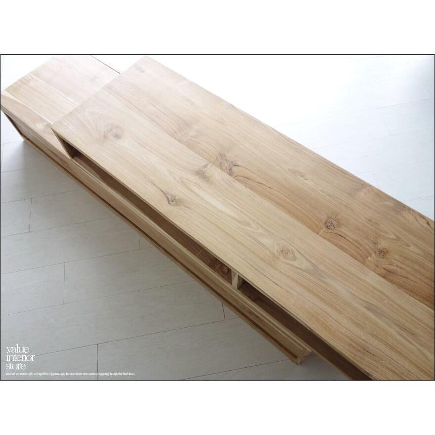 チーク無垢材 伸縮式テレビ台N ローボード 新品 テレビボード TVボード ナチュラル 天然木 手作り 素朴 和 総無垢 世界三大銘木 送料無料 |  | 06