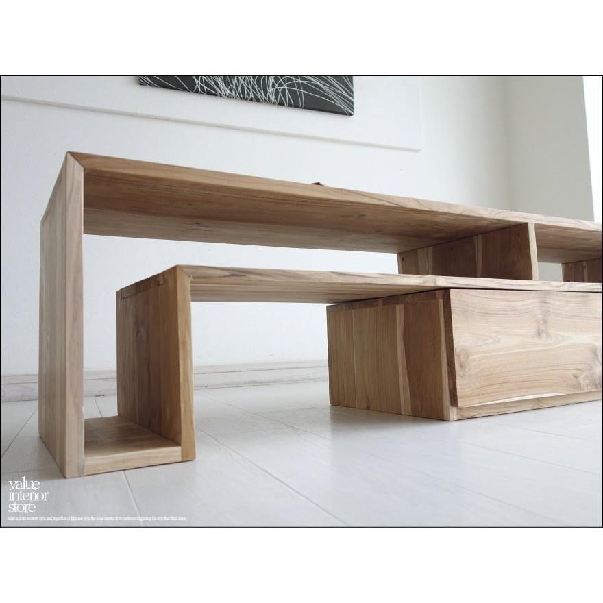 チーク無垢材 伸縮式テレビ台N ローボード 新品 テレビボード TVボード ナチュラル 天然木 手作り 素朴 和 総無垢 世界三大銘木 送料無料 |  | 09