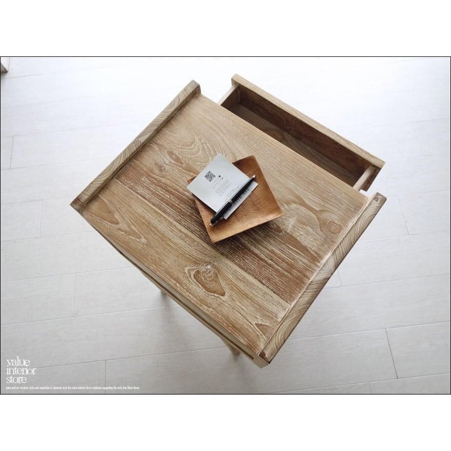 無垢材家具 ベッドサイドキャビネットKOW ナイトキャビネット テレビ台 ナチュラルホワイト 収納 ローボード チーク材 シャビー |  | 05