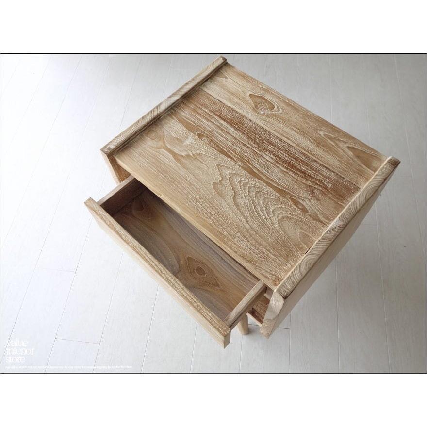 無垢材家具 ベッドサイドキャビネットKOW ナイトキャビネット テレビ台 ナチュラルホワイト 収納 ローボード チーク材 シャビー |  | 08