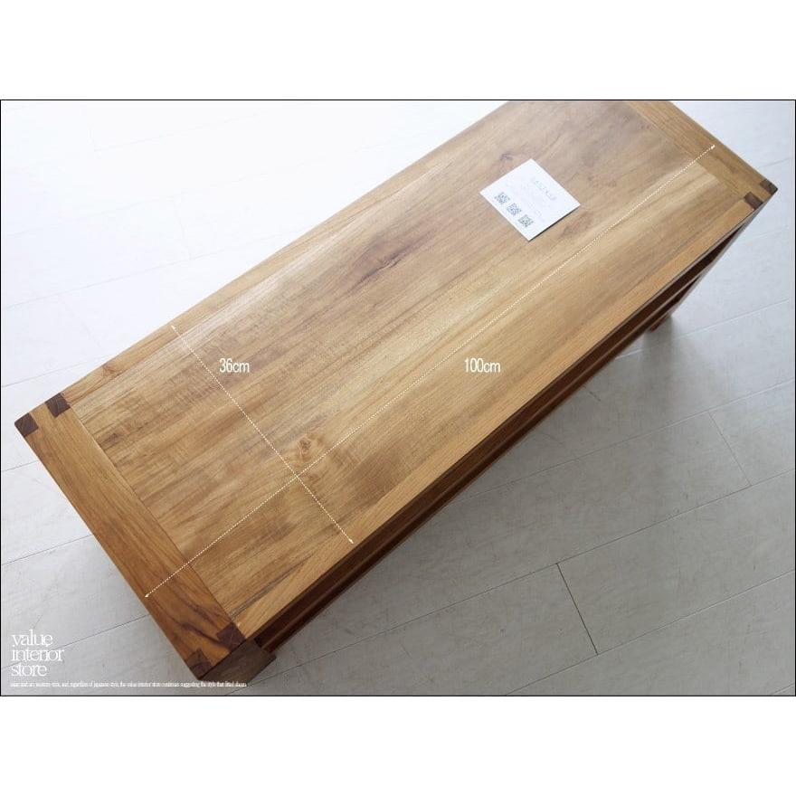 チークテレビ台flat100cmN引出し 銘木 テレビボード ナチュラル 木製 AVボード ローボード 総無垢 TVボード 真鍮金物 ハンドメイド 和風 |  | 03