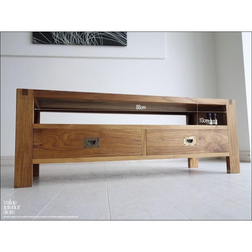 チークテレビ台flat100cmN引出し 銘木 テレビボード ナチュラル 木製 AVボード ローボード 総無垢 TVボード 真鍮金物 ハンドメイド 和風 |  | 05