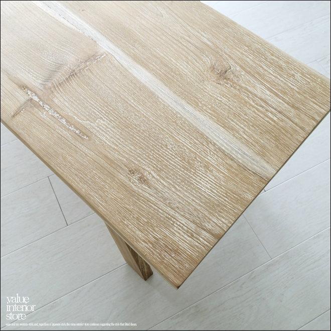 チーク無垢材 ベンチBanc/WW 長椅子 ダイニングベンチ 一枚板 シャビー ナチュラルホワイト 椅子 イス シンプル 世界三大銘木 送料無料 |  | 01