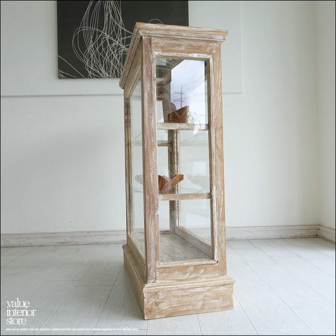 ガラスショーケースVitri/NW 陳列ケ−ス コレクションケース 飾り棚 ガラスケース 店舗什器 店舗家具 白 チーク無垢材 |  | 03