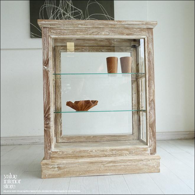 ガラスショーケースVitri/NW 陳列ケ−ス コレクションケース 飾り棚 ガラスケース 店舗什器 店舗家具 白 チーク無垢材 |  | 05