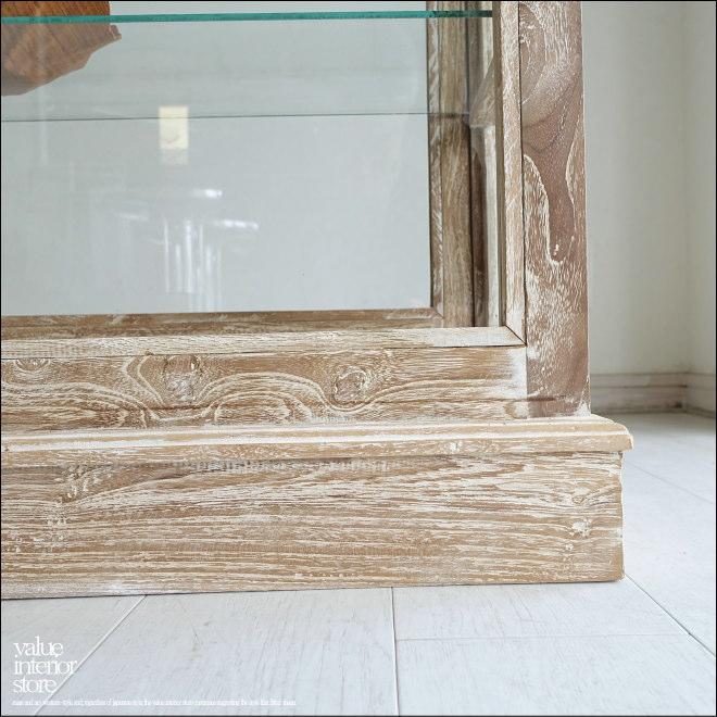 ガラスショーケースVitri/NW 陳列ケ−ス コレクションケース 飾り棚 ガラスケース 店舗什器 店舗家具 白 チーク無垢材 |  | 06