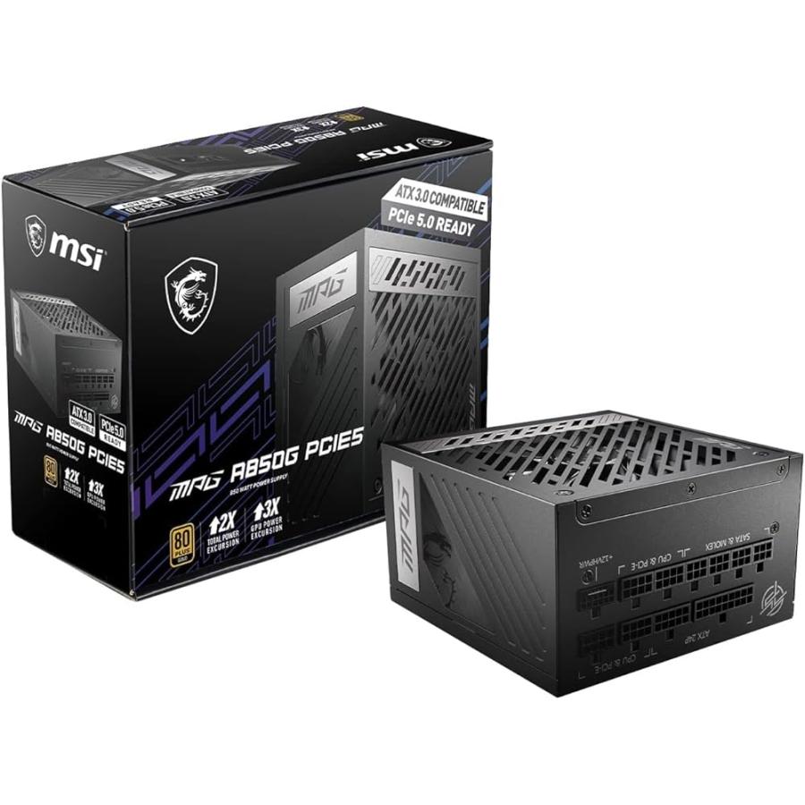MSI MPG A850G PCIE5 PC電源ユニット 850W ATX3.1/PCIe 5.1対応 80PLUS