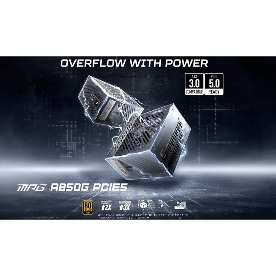 MSI MPG A850G PCIE5 PC電源ユニット 850W ATX3.1/PCIe 5.1対応 80PLUS