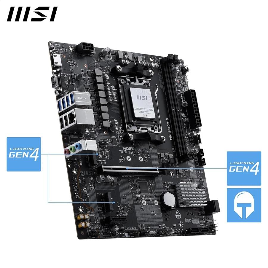 MSI PRO B840M-B マザーボード AMD B840 AM5 MicroATX 9000 8000 7000