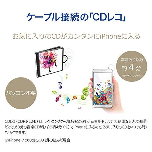 I-O DATA iPhone スマホ CD取込 ケーブルモデル iOS 「CDレコ」 土日