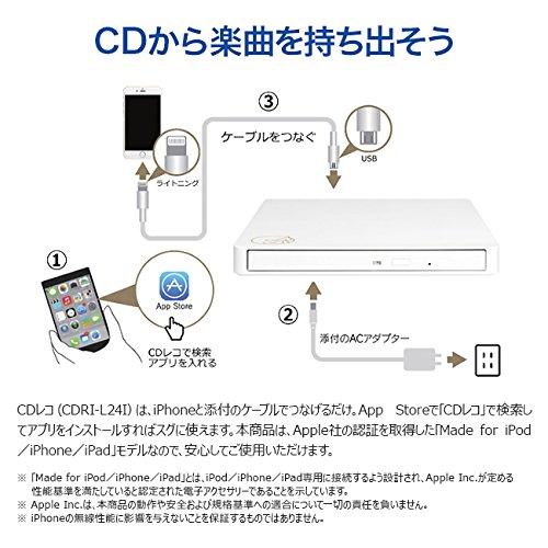 I-O DATA iPhone スマホ CD取込 ケーブルモデル iOS I-O DATA iPhone スマホ CD取込 ケーブルモデル iOS 「CDレコ」 土日